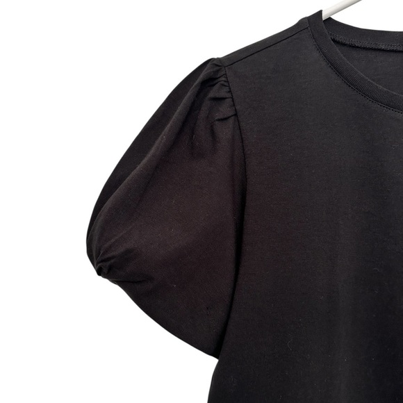 NEW J. CREW J. CREW Vintage jersey puff-sleeve T-shirt in black size small - Picture 3 of 8